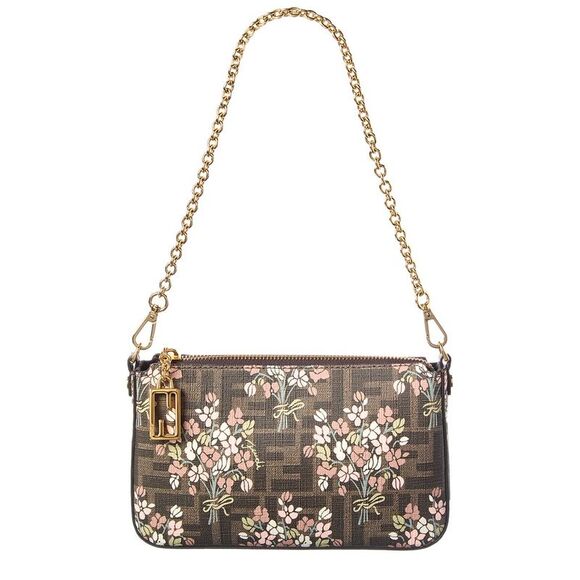 FENDI Handbags - Fendi Baguette Ff Jacquard Pouch, Brown